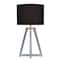 Simple Designs 19&#x22; Interlocked Triangular Natural Wood Table Lamp with Black Shade